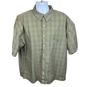 Geoffrey Beene plaid dress shirt, size XXL, short-sleeves, button front, pocket
